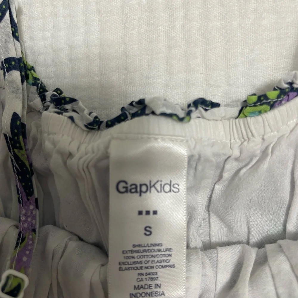 GAP Kids White Sundress with Purple & Lime Green Floral